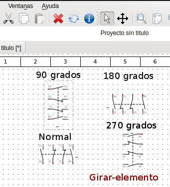 Posicion de giro de los elementos